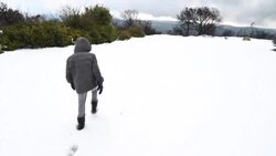 CLEAN : Images of snow-covered mountains near Jerusalem News Clip