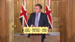 George Eustice answers question at daily coronavirus press briefing in Downing Street News Clip