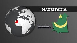 Earth Sphere Map and Mauritania Country Map with National Flag Stock Footage