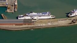 Aerials of P&O Ferries News Clip