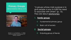 Primary and Secondary Groups Instructional Video