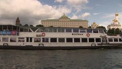 Kremlin stock shots across the Moskva River News Clip