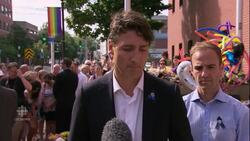Trudeau lays flowers at memorial for Fredericton police officers killed in shooting News Clip