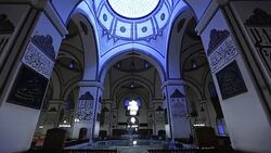 Interior the Ulu Mosque of Bursa Stock Footage