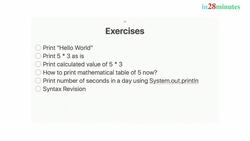 Learn Java from Scratch - A Beginner's Guide - Step 08 - Printing Output to Console with Java - Exercise Statements Instructional Video