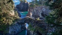 Natural Bridges on the Oregon Coast Stock Footage