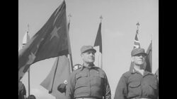 Post Korean War: generals watch military parade News Clip