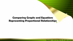Comparing Graphs and Equations Representing Proportional Relationships Instructional Video