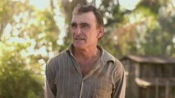 Middle aged farmer on farmland Stock Footage