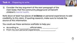 Writing part two of the main body of a persuasive letter, inspired by a text Instructional Video