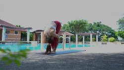 Asian sexy woman workout yoga and Pilates Stock Footage