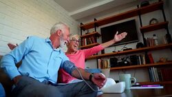 His blood pressure is very good Stock Footage