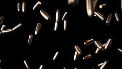 Bullets Falling on Black with Luma Matte v2 Stock Footage