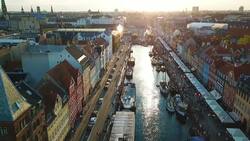 Denmark's Capital from the Sky: Drone Tour Of Copenhagen Stock Footage