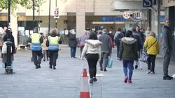 Bolton streetscenes and social distancing signs News Clip