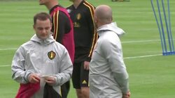 Roberto Martinez overseeing Belgium training session News Clip