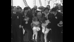 Pres. Franklin D. Roosevelt at opening of Maryland's new swing span Emerson C. Harrington Bridge News Clip