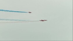 The Red Arrows perform at the event to commemorate the 75th anniversary of the D-Day landings News Clip