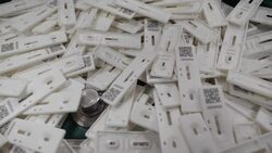 UK: SureScreen Diagnostics Ltd Factory in Derby making COVID-19 Antigen Rapid Test Cassette self-tests. News Clip