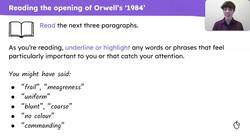 Reading the opening of Orwell's '1984' Instructional Video
