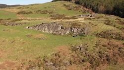 Drone aerials over North Wales countryside and farmland News Clip