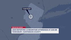 2.9 magnitude aftershock hits Tewksbury, USGS says News Clip