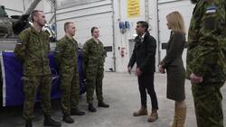 Rishi Sunak and the Estonian Prime Minister meet troops in Estonia News Clip