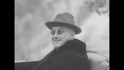 Pres. Franklin Roosevelt with party at Artist Point, Yellowstone National Park News Clip