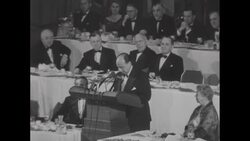 Adlai Stevenson attends Jefferson-Jackson Day Dinner in New York News Clip