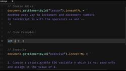 JavaScript Mastery from Zero to Hero - Prepare for Coding Interviews - Incrementing and Decrementing Operators in JavaScript Instructional Video