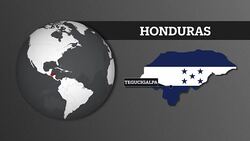 Earth Sphere Map and Honduras Country Map with National Flag Stock Footage