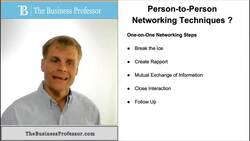 Person to Person Networking Techniques - Step by Step Instructional Video