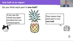 Recognise and name the fraction 'one half' Instructional Video