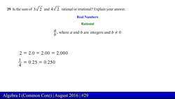 Regents Exam: Algebra I August 2016 (Problem 29 of 37) Instructional Video