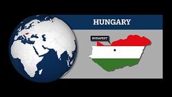 Earth Sphere Map and Hungary Country Map with National Flag Stock Footage