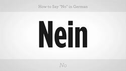 How to Say "No" in German Instructional Video