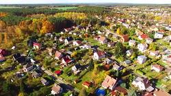 Camera flight over area for pleasant living in suburban district. Urban landscape in Czech Republic, Europe. Stock Footage