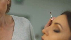 Beautiful girl in a beauty salon Stock Footage