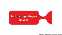 Subtracting Integers (Part 2) Instructional Video