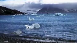 sailing in frozen sea, Svalbard Stock Footage
