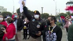 CLEAN : Retired military demonstrate against alleged electoral 'fraud' in Peru News Clip