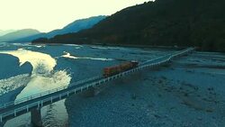 Aerial Truck Car Over the Bridge Stock Footage