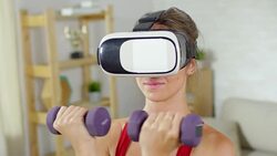 Young Woman Toning Muscles with Dumbbells Stock Footage