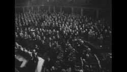 United States, 1950s: Soldier in front of Capitol building under 'Washington' title Stock Footage