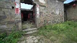 Buildings and lifestyles in Yiqian Old town, Guangchang County Stock Footage