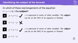 Changing the subject with simple formula Instructional Video