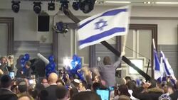VOICED : Extreme-right supporters erupt in joy as Israel exit polls announced News Clip