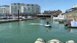 Lib Dem leader Sir Ed Davey rides jet-ski in Brighton News Clip