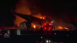 Planes burn after runway collision at Tokyo airport News Clip