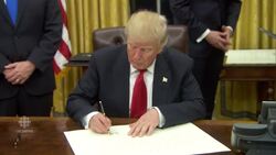 President Trump signs first executive orders News Clip